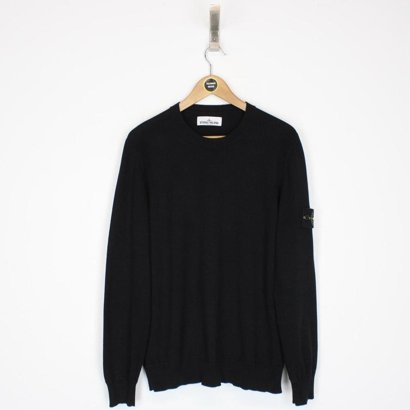 Stone Island SS 2021 Black Cotton Knit Sweatshirt Jumper