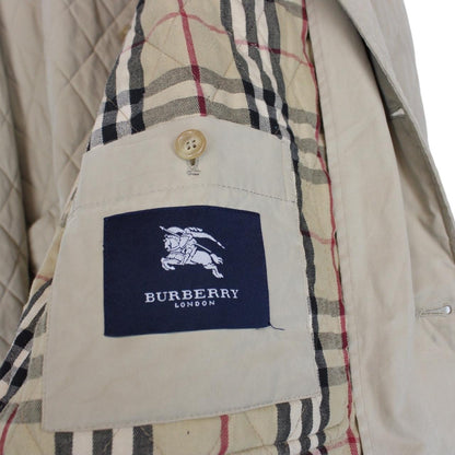 Vintage 90s Burberry Beige Nova Check Quilted Coat