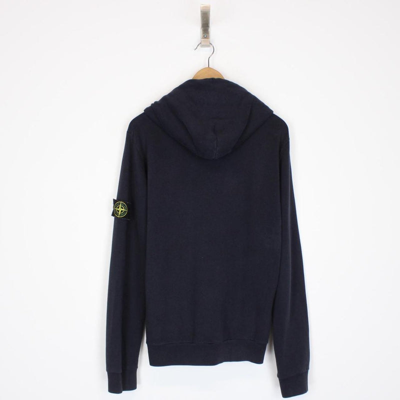 Vintage Stone Island Navy Blue Full Zip Cotton Hoodie Jumper