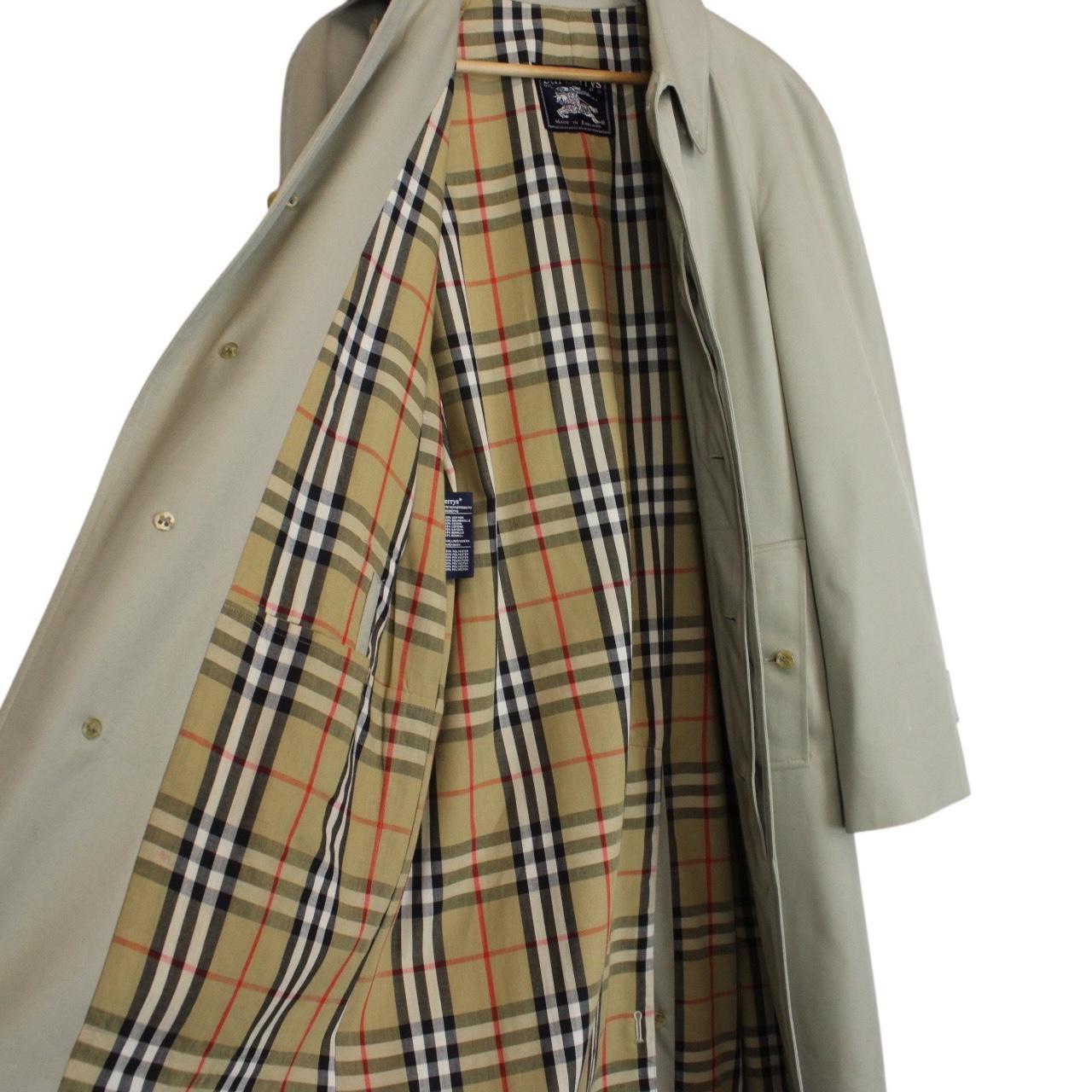 Vintage 90s Burberry Khaki Green Single Breasted Trench Coat