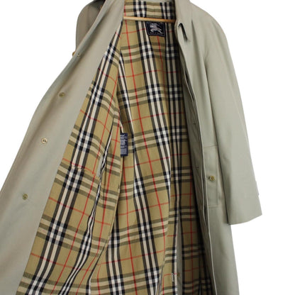 Vintage 90s Burberry Khaki Green Single Breasted Trench Coat