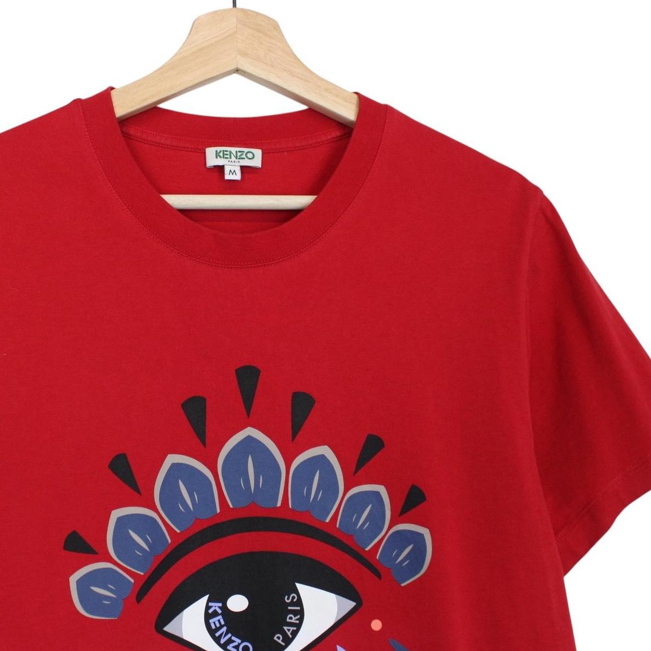 Kenzo Paris Red Eye Print Short Sleeve Cotton T-Shirt