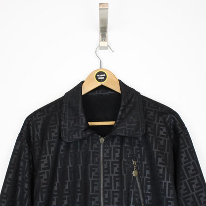 Vintage 90s Fendi Black Zucca Monogram Reversible Jacket