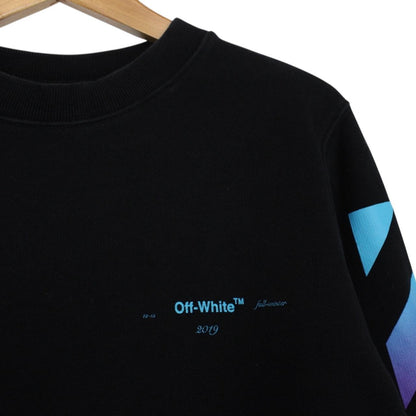 Off White Black and Multicoloured Diagonal Gradient Arrows Sweatshirt Jumper