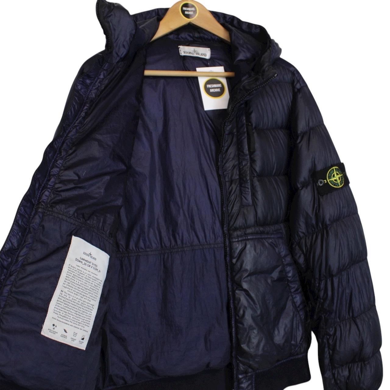 Stone Island AW 2014 Navy Blue Garment Dyed Down 26 GR x SQM_N Puffer Jacket