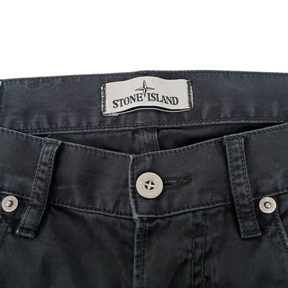 Stone Island SS 2017 Black Slim Fit Cotton Trousers
