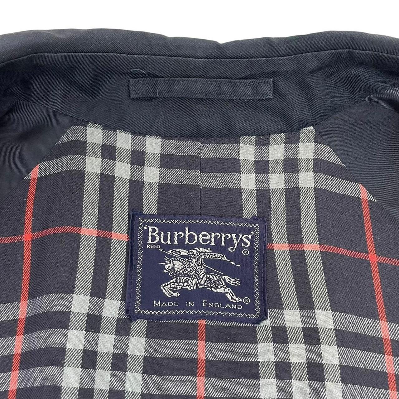 Vintage 90s Burberry Navy Blue Single Breasted Trench Coat