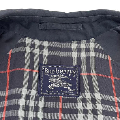 Vintage 90s Burberry Navy Blue Single Breasted Trench Coat