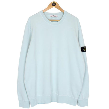 Stone Island SS 2022 Light Blue Cotton Sweatshirt Jumper