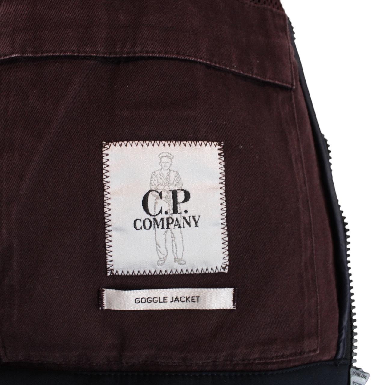 CP Company Navy Blue Full Zip Soft Shell Goggle Jacket