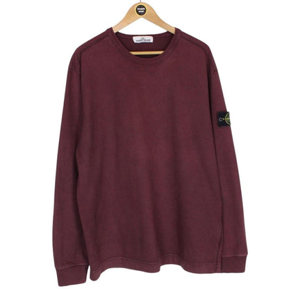 Stone Island AW 2020 Burgundy Cotton Sweatshirt Jumper