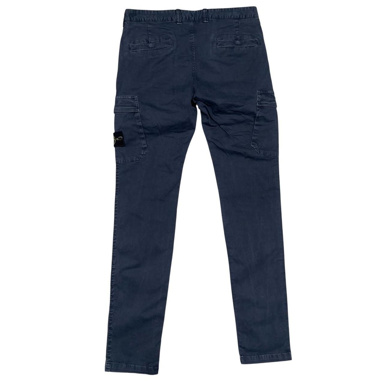 Stone Island SS 2018 Navy Blue Skinny Fit Cargo Trousers