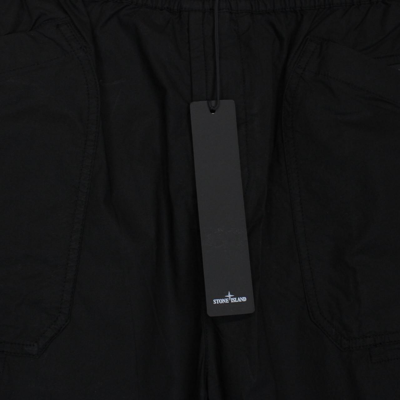 Stone Island SS 2022 Black Bermuda Cotton Cargo Shorts