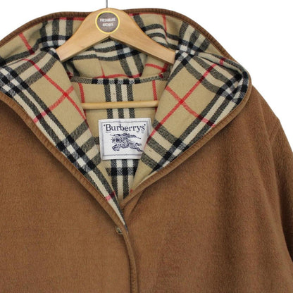 Vintage 90s Burberry Tan Brown Acrylic Wool Blend Hooded Jacket