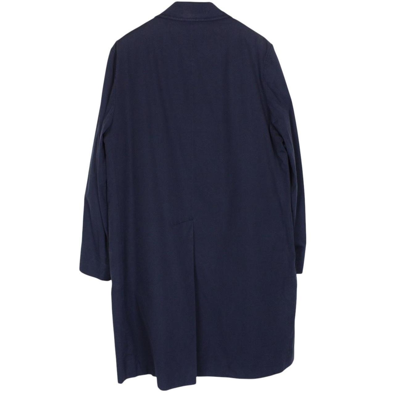 Vintage 80s Aquascutum Navy Blue Aqua 5 Cotton Blend Single Breasted Trench Coat
