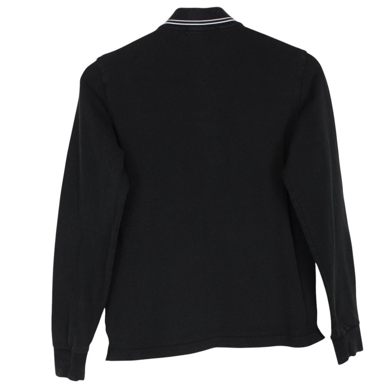 Stone Island Junior AW 2020 Black Long Sleeve Compass Cotton Polo Shirt