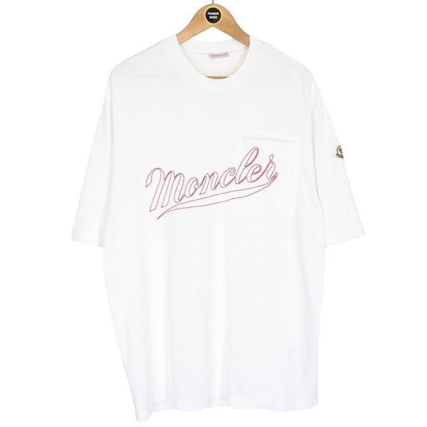 Moncler White Signature Logo Short Sleeve Cotton T-Shirt