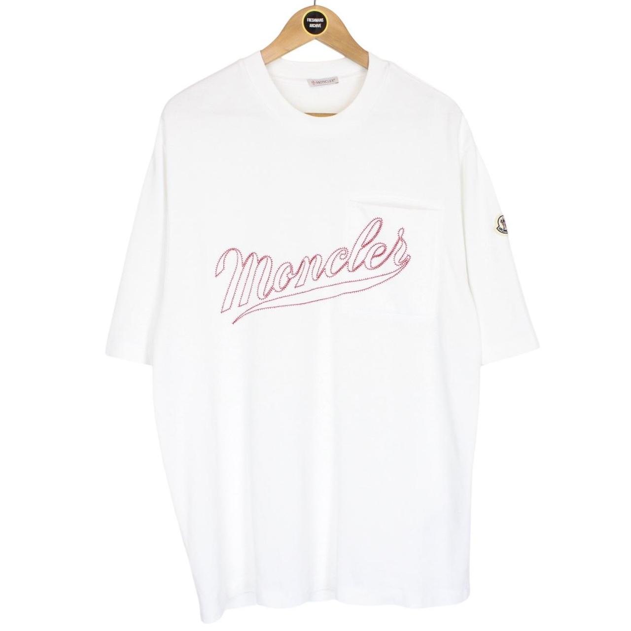 Moncler White Signature Logo Short Sleeve Cotton T-Shirt