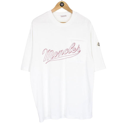 Moncler White Signature Logo Short Sleeve Cotton T-Shirt