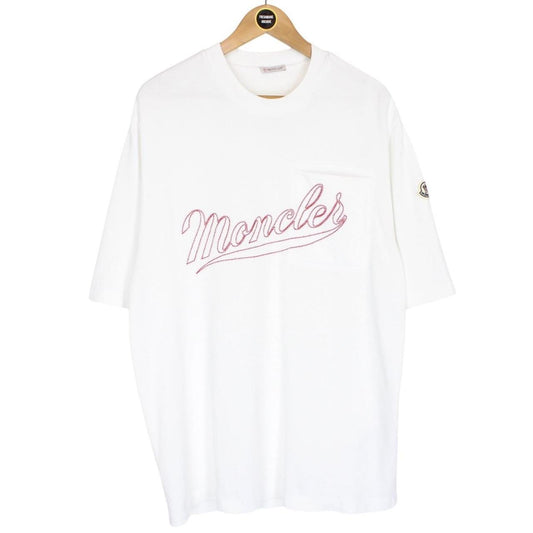 Moncler White Signature Logo Short Sleeve Cotton T-Shirt