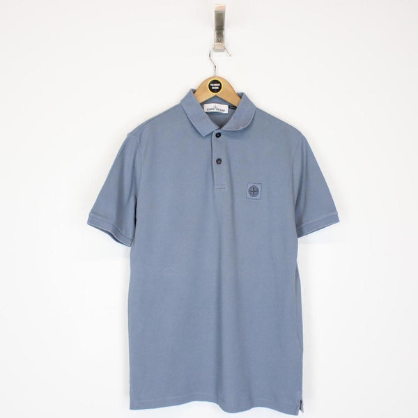 Stone Island SS 2021 Blue Short Sleeve Compass Polo Shirt