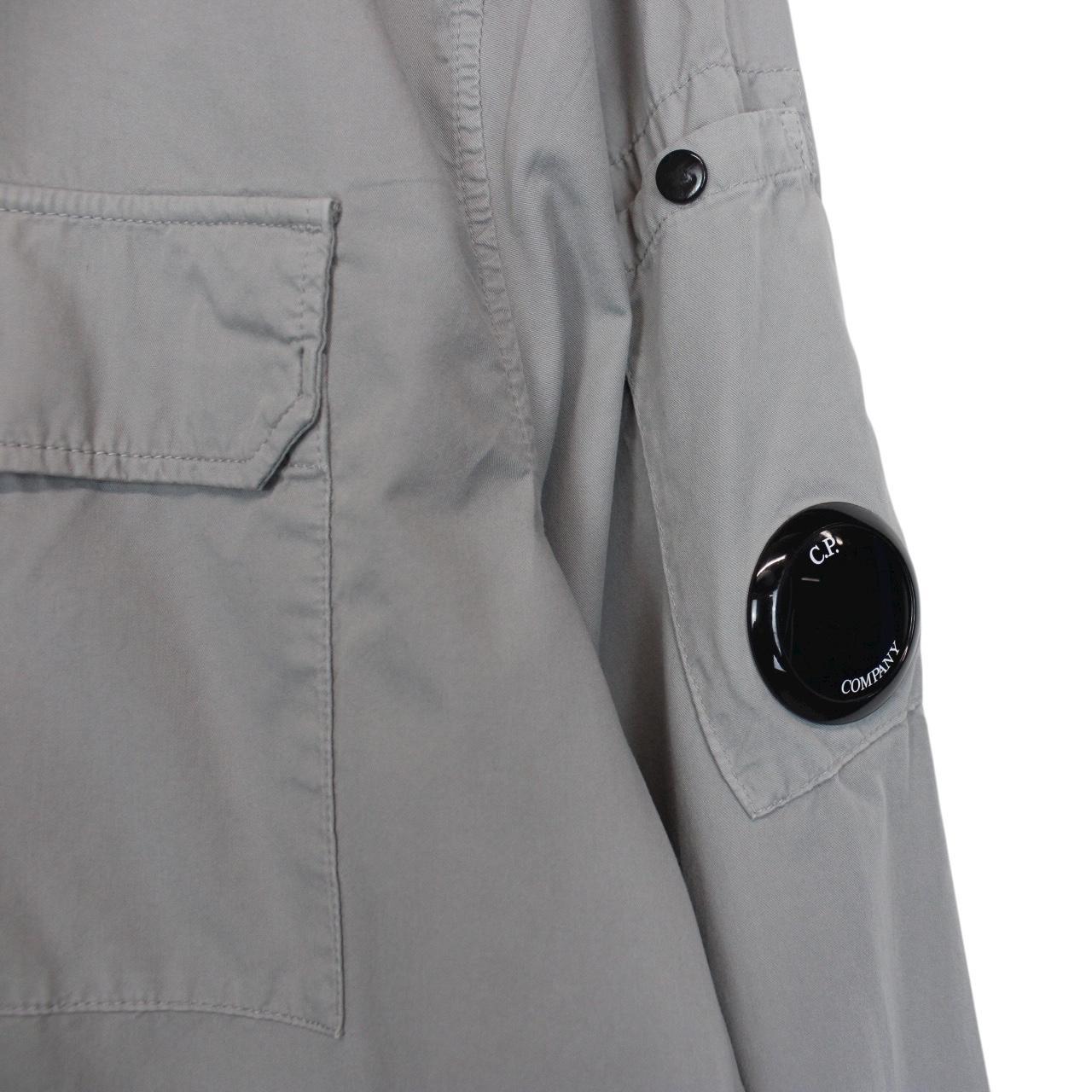 CP Company Grey Full Zip Cotton Lens Overshirt