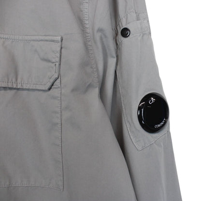 CP Company Grey Full Zip Cotton Lens Overshirt