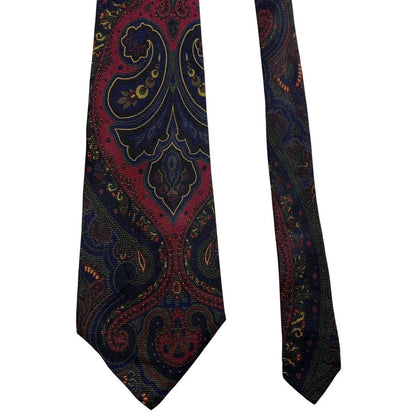 Polo Ralph Lauren multicoloured silk tie with paisley print design and logo detail.