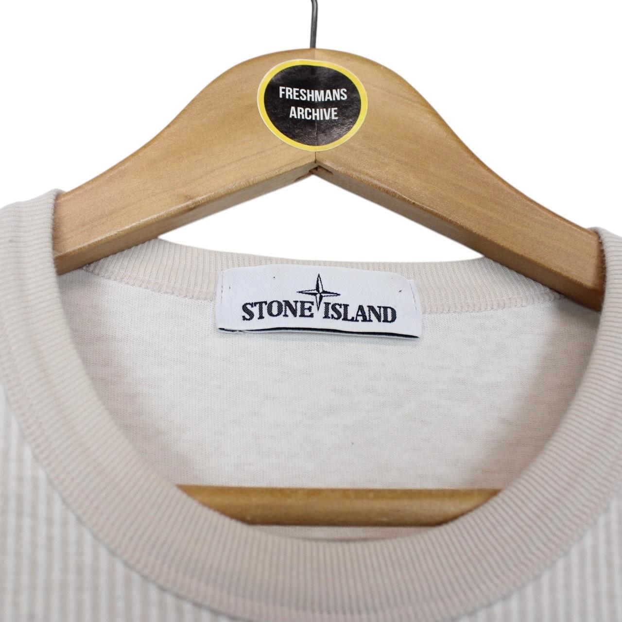 Stone Island Marina SS 2019 Beige and White Short Sleeve Cotton T-Shirt