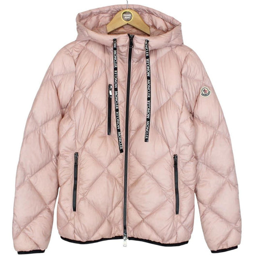 Moncler Oulx Pink Nylon Quilted Hooded Down Puffer Jacket