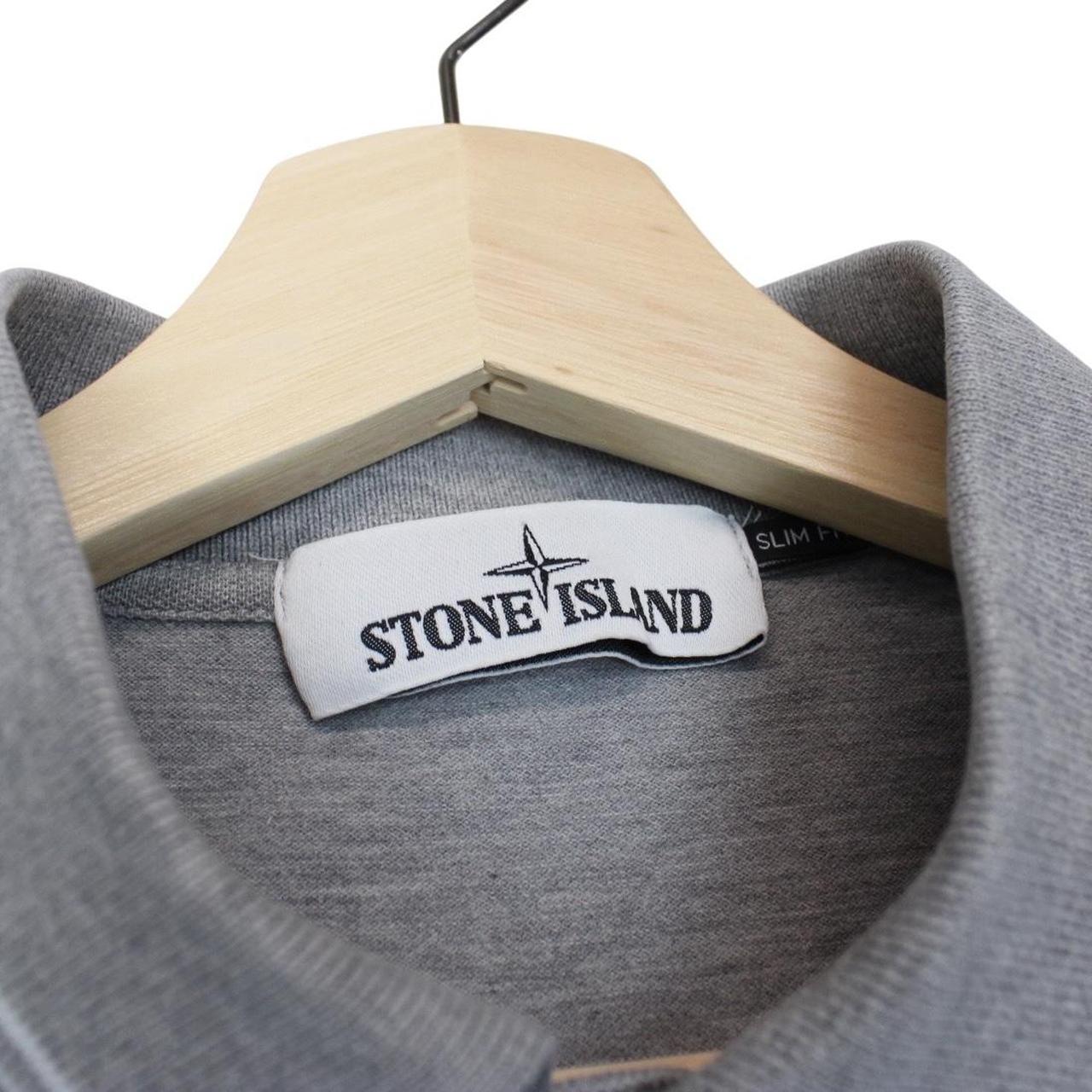 Stone Island Grey Short Sleeve Compass Cotton Polo Shirt