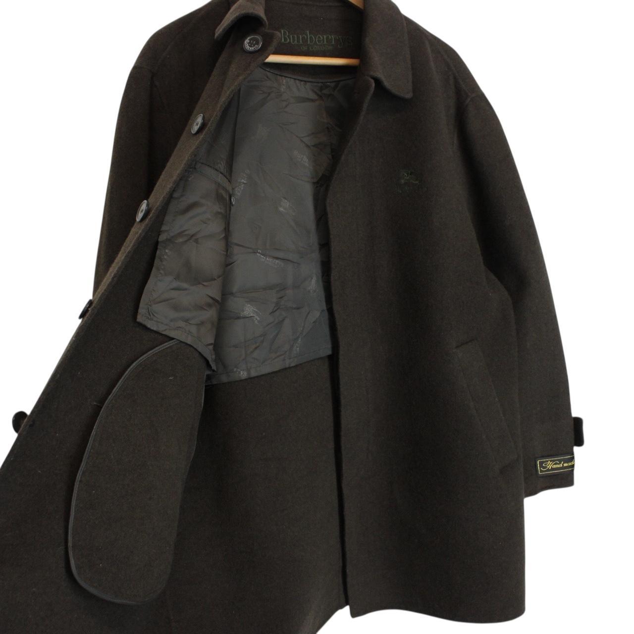 Vintage 90s Burberry Khaki Brown Cashmere Wool Coat