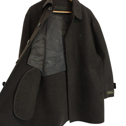 Vintage 90s Burberry Khaki Brown Cashmere Wool Coat