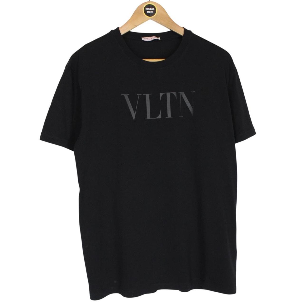 Valentino Black VLTN Logo Print Cotton Short Sleeve T-Shirt