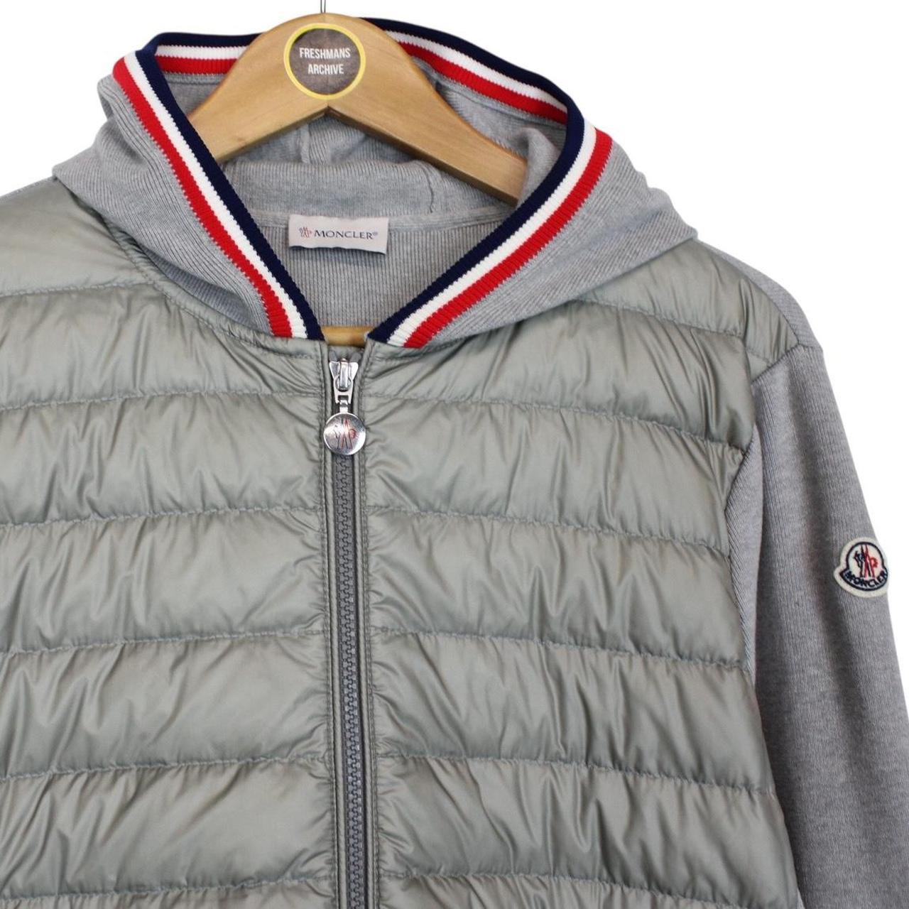 Moncler Grey Full Zip Down Maglia Tricot Cardigan Jacket
