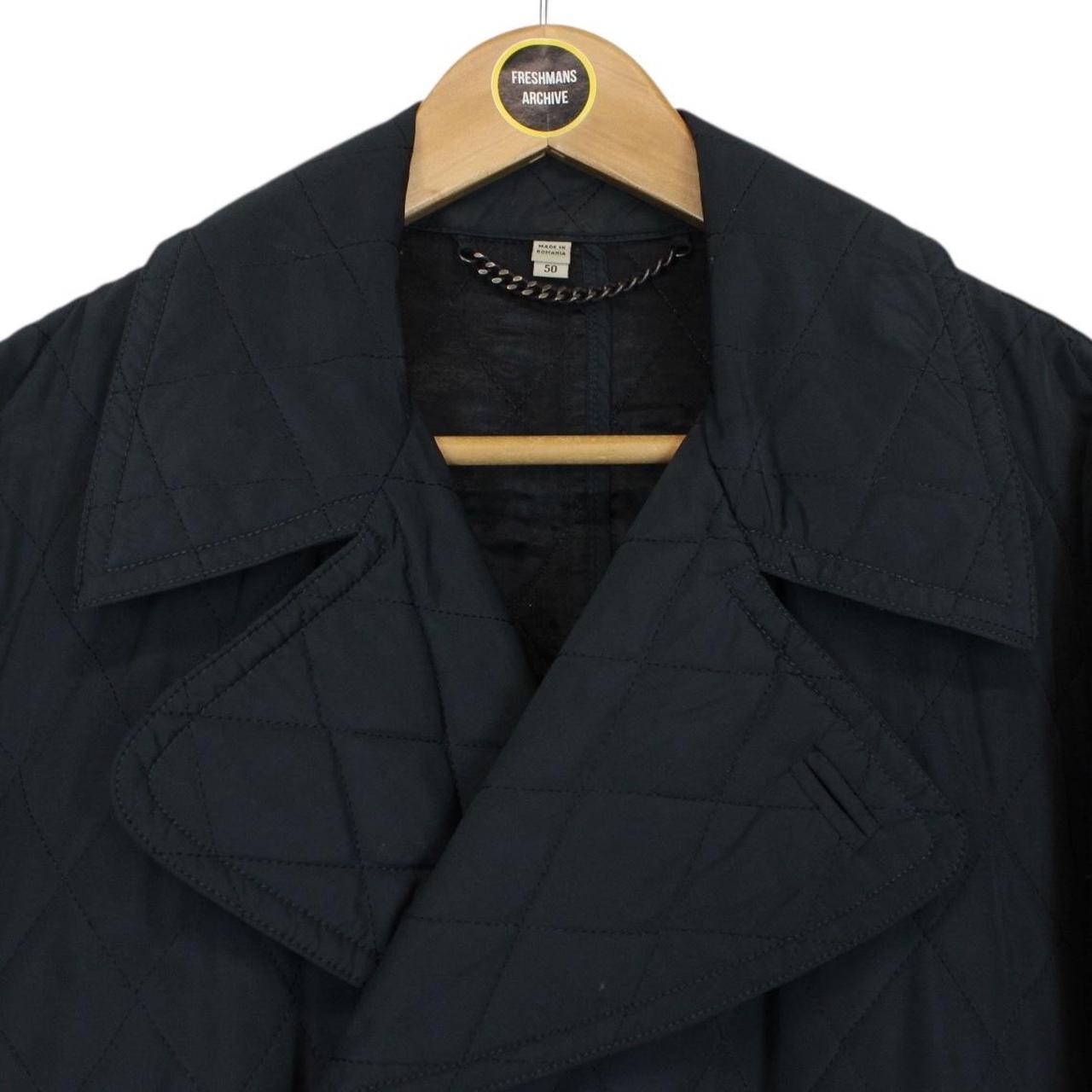 Burberry London Navy Blue Cotton Quilted Double Breasted Jacket
