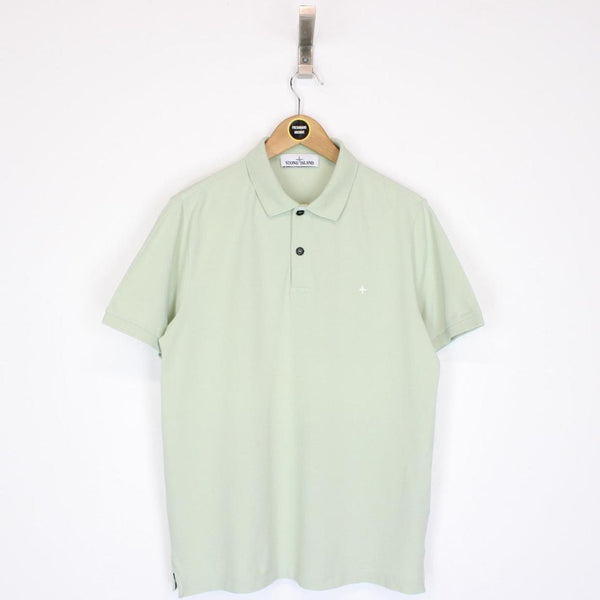 Stone Island Pale Green Short Sleeve Compass Cotton Polo Shirt