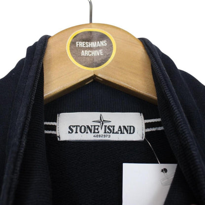 Stone Island Navy Blue Button Up Cotton Cardigan Jumper