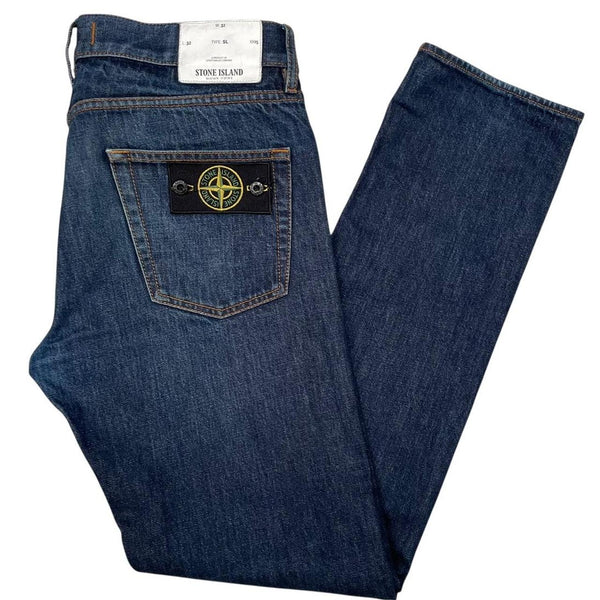 Stone Island AW 2017 Navy Blue Slim Fit Denim Jeans