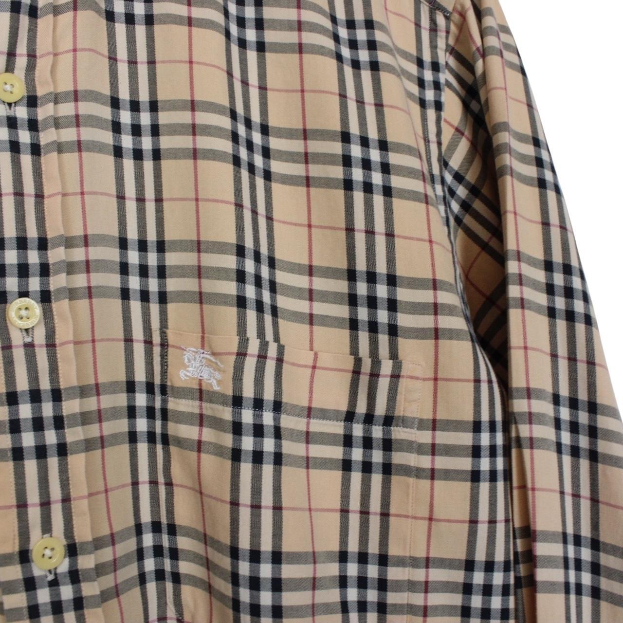 Vintage Burberry London Beige Nova Check Cotton Long Sleeve Shirt