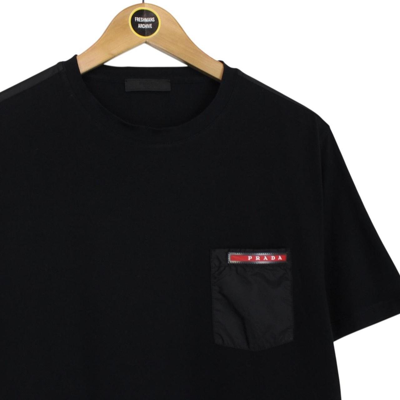 Prada Sport Black Short Sleeve Cotton Nylon Pocket T-Shirt