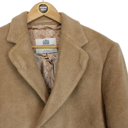 Vintage 80s Aquascutum Tan Brown Cashmere Wool Blend Coat