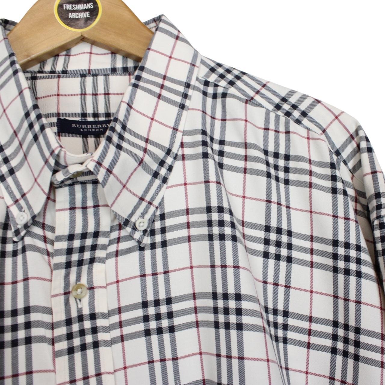 Burberry London Cream Nova Check Long Sleeve Cotton Shirt