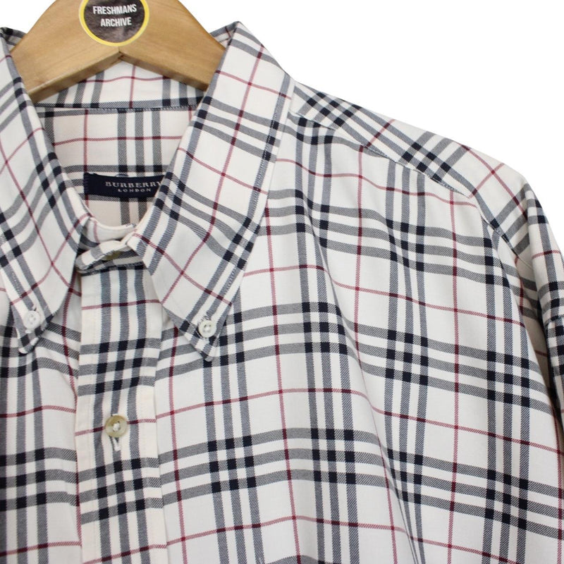 Burberry London Cream Nova Check Long Sleeve Cotton Shirt