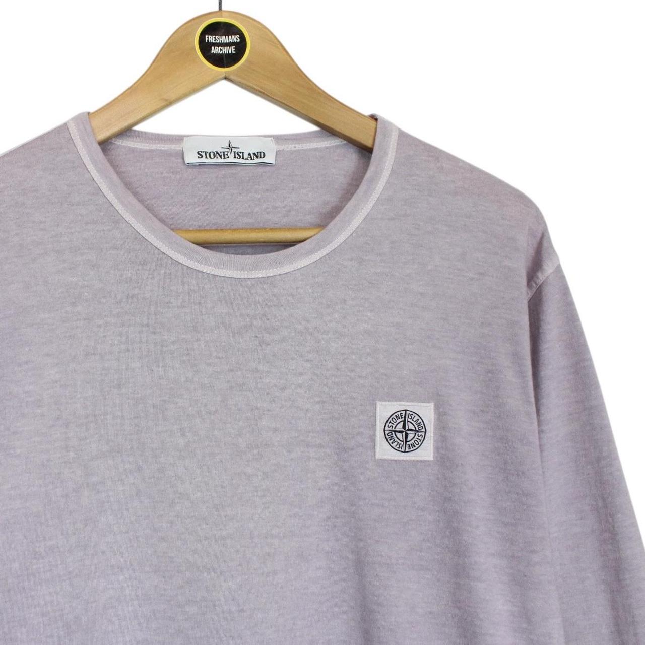 Stone Island SS 2018 Purple Fissato Effecr Long Sleeve Compass T-Shirt