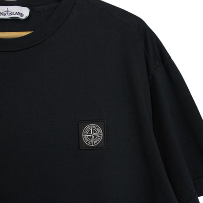 Stone Island Navy Blue Short Sleeve Cotton Compass T-Shirt