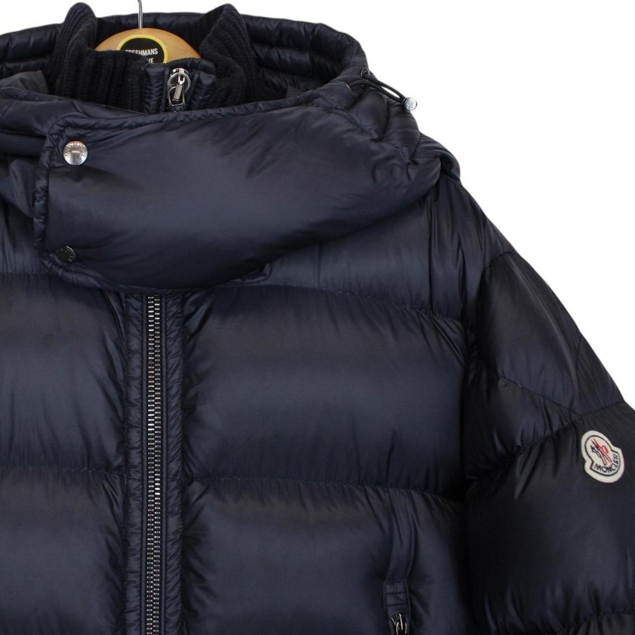 Moncler Pascal Navy Blue Full Zip Hooded Down Puffer Jacket
