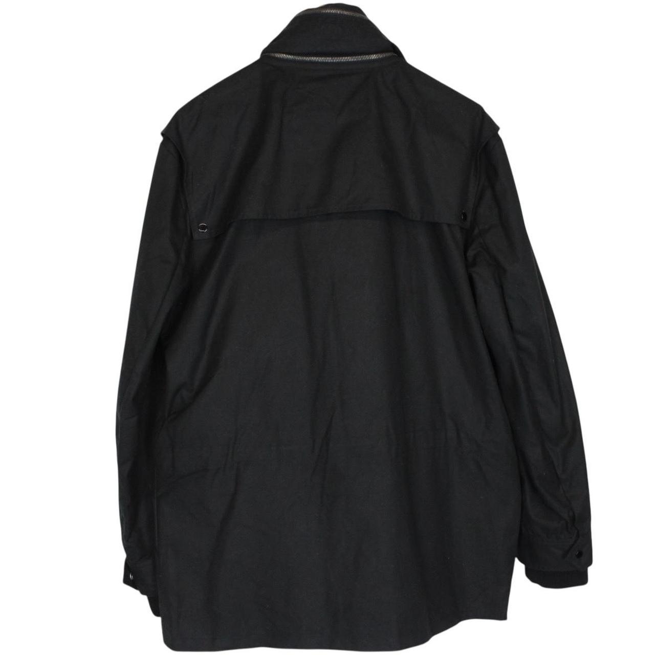 Saint Laurent Black Waxed Cotton Full Zip Parka Jacket