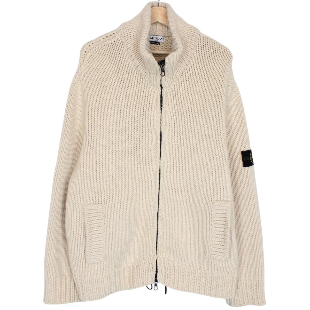 Vintage Stone Island AW 2003 Cream President Wool Knit Jacket