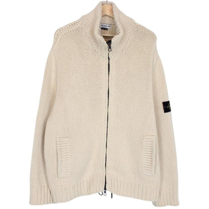 Vintage Stone Island AW 2003 Cream President Wool Knit Jacket